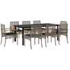 Image de vidaXL Salon de jardin 9 pièces avec coussins Gris Poly Rattan