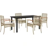 Image de vidaXL Salon de jardin 5 pièces avec coussins Beige Poly Rattan