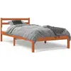 Image de vidaXL Lit en bois massif sans matelas pin brun cireux 75x190 cm