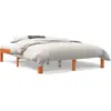 Image de vidaXL Lit en bois massif sans matelas pin brun cireux 135x190 cm
