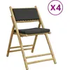 Image de vidaXL Chaises de bistrot 4 pcs. Pliable avec coussins gris foncé Bambou