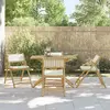 Image de vidaXL Ensemble Bistro 5 pièces pliable avec coussins blanc crème en bambou