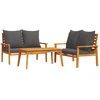 Image de vidaXL Ensemble de salon de jardin 3 pièces avec coussins en bois massif d'acacia