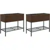 Image de vidaXL Parterre surélevé avec étagère 2 pcs. Marron 90x40x75 cm Poly rotin