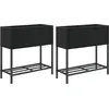 Image de vidaXL Bacs surélevés avec étagère 2 pcs. noir 70x28x70 cm Poly rotin