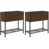 Image de vidaXL Parterre surélevé avec étagère 2 pcs. Marron 70x28x70 cm Poly rotin