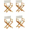 Image de vidaXL Chaises de jardin pliantes 4 pcs. Tissu blanc crème