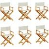 Image de vidaXL Chaises de jardin pliantes 6 pcs. Tissu blanc crème