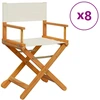 Image de vidaXL Chaises de jardin pliantes 8 pcs. Tissu blanc crème