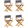 Image de vidaXL Chaises de jardin pliantes 4 pcs. Tissu gris foncé
