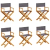 Image de vidaXL Chaises de jardin pliantes 6 pcs. Tissu gris foncé