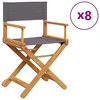 Image de vidaXL Chaises de jardin pliantes 8 pcs. Tissu gris foncé