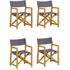 Image de vidaXL Chaises de jardin pliantes 4 pcs. Tissu gris foncé