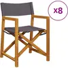 Image de vidaXL Chaises de jardin pliantes 8 pcs. Tissu gris foncé