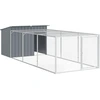 Image de VidaXL niche pour chien avec parcours 153x396x110 cm acier galvanisé anthracite