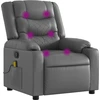 Image de vidaXL Fauteuil de massage Gris Similicuir