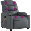 Image de vidaXL Fauteuil de massage Gris Similicuir