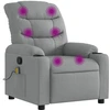 Image de vidaXL Fauteuil de massage gris clair Tissu