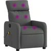 Image de vidaXL Fauteuil de massage gris foncé Tissu