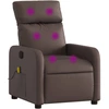 Image de vidaXL Fauteuil de massage brun similicuir