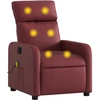 Image de vidaXL Fauteuil de massage vin rouge similicuir