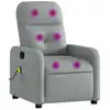 Image de vidaXL Fauteuil de massage gris clair Tissu
