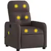 Image de vidaXL Fauteuil de massage brun foncé Tissu