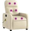 Image de vidaXL Fauteuil de massage Crème Tissu