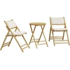 Image de Ensemble de bistrot pliable 3 pièces vidaXL avec coussins en bambou