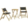 Image de Ensemble de bistrot pliable 3 pièces vidaXL avec coussins en bambou