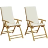 Image de vidaXL Chaises de jardin Pliables Réglables 2 pcs. avec coussins Bambou