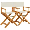 Image de vidaXL Chaises de régie pliantes 2 pcs. Tissu blanc crème
