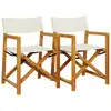 Image de vidaXL Chaises de régie pliantes 2 pcs. Tissu blanc crème