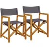 Image de vidaXL Chaises de régie pliantes 2 pcs. Tissu gris foncé