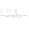 Image de vidaXL Cadre de lit avec tête de lit en métal blanc 183x213 cm