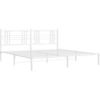 Image de vidaXL Cadre de lit avec tête de lit en métal blanc 200x200 cm