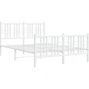 Image de vidaXL Cadre de lit avec tête et pied de lit en métal blanc 137x190 cm
