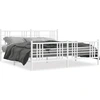 Image de vidaXL Cadre de lit avec tête et pied de lit en métal blanc 183x213 cm