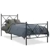 Image de vidaXL Cadre de lit avec tête et pied de lit en métal noir 75x190 cm