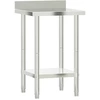 Image de vidaXL Table de travail de cuisine avec rebord 55x55x93 cm inox