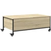 Image de vidaXL Table basse à roulettes chêne Sonoma 91x55x34 cm Bois composite