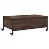 Image de vidaXL Table basse à roulettes Chêne brun 91x55x34 cm Bois composite