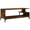 Image de vidaXL Armoire TV chêne fumé 102x40x41 cm Bois composite et acier