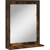 Image de vidaXL Miroir de salle de bain avec tablette chêne fumé 50x12x60 cm Bois composite