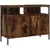Image de vidaXL Armoire sous lavabo chêne fumé 80x30x60 cm Bois composite