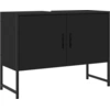 Image de vidaXL Meuble sous-lavabo noir 80x33x60 cm bois composite