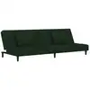Image de vidaXL Canapé-lit 2 places avec 2 coussins vert foncé velours