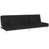Image de vidaXL Canapé-lit 2 places avec 2 coussins Tissu noir