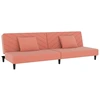 Image de vidaXL Canapé-lit 2 places avec 2 coussins Rose velours