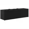 Image de vidaXL Lit surélevé avec 3 compartiments noir 105x30x32 cm Poly rotin